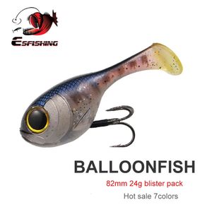 Esfishing silikonowy miękka przynęta balonowa 82 mm24g 1PCS Deraball z wysokiej jakości haczyka Pesca sztuczna przynęta wędkarska 240321