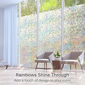 Privacy Static Window Sticker Vinyl 3D Glass Door Insulation Rainbow UV Protection 240322