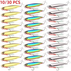 10/30PC/lot Metal Cast Jig Spoon 60G 40G 30G Lures set With Hook Casting Jigging Fish Sea Bass Fishing Lure Artificial Bait 240315