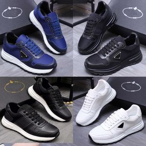 トッププラックス01Luxury Shoes Mens Designer Trainers MenスニーカーRENYLONレザーラバーカジュアルランニングランニングシューズ