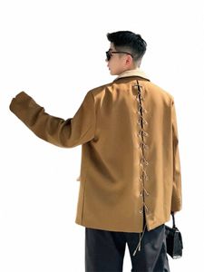 fiable New Suit Men's Trendy Handsome Male Color Ctrast Patchwork Lg Sleeve Coats Youth Popularity Nice Blazers u6rl#