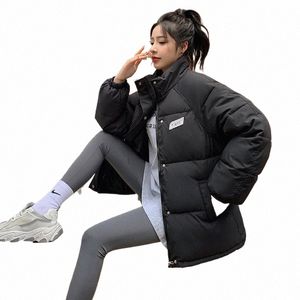 Зимняя куртка-котт женская с коротким воротником-стойкой женские пальто теплые утолщенные свободные куртки для женщин корейские Fi парки C5rU #