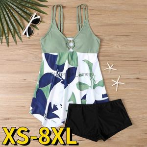 Damskie stroje kąpielowe Summer Nowy design nadruk stroje kąpielowej kąpiel kąpielowe Strysk Swimsuwet Dwa kawałki set tankini żeńska seksowna moda monokini t240328