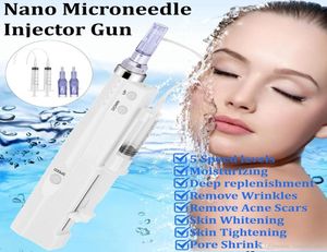 2 I 1 Mesoterapi Meso Gun Electric Derma Pen Micro Needle Dermastamp Anti Aging Ansiktsskötsel Beauty Machine DHL3001185