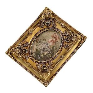 Quadros e molduras quadro estilo europeu retro alívio floral cor de ouro po imagem suporte de casamento ornamentos de mesa casa gota entregar dhydl