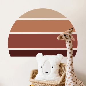 Adesivi Boho Rising Sun Abstract Nursery Wall Sticker Peel and Stick Vinile Adesivo murale per soggiorno Camera dei bambini Decorazione della casa