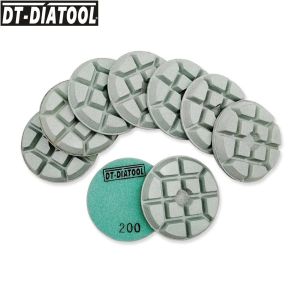 polijstpads dtdiatool 9pcs/set dia 3inch/80mmダイヤモンド樹脂結合コンクリート研磨パッドコンクリート床粉砕ディスク用サンディングディスク