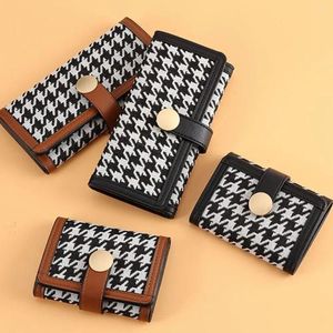 Wallets Women Wallet PU Leather Purse Long Houndstooth Style Pouch Handbag For Coin Card Holders Clutch