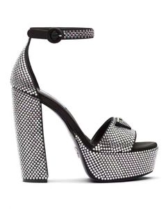 Sandálias de strass designers mulheres plataforma saltos vestido sapatos clássico triângulo fivela embelezada tornozelo cinta 13cm salto alto mulheres sandália 35-42 com caixa