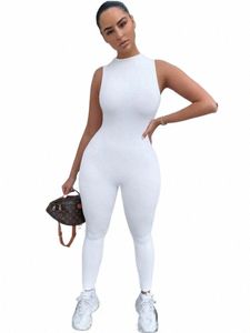 Kliou Lápis Macacão Mulheres Full Seass Casual Fitn Sporty Playsuit Sleevel Slim Activewear All In One Macacão Roupas R4jE #