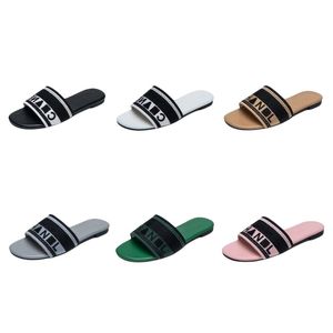 Gestickte Designer-Hausschuhe für Damen, Sandalen, Sommer, Strand, Streifen, lässig, flache Hausschuhe, Sliders für Damen und Herren, Flip-Flops, Stickerei, C-Doppel-Pantoletten