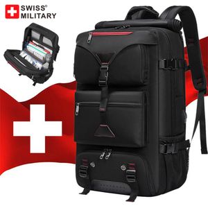 SWISS MILITARY 50L Travel Backpack Large Capacity Waterproof Back Pack Shoe Bag Sport Fiess Backpacks 16 Laptop Bags Mochila