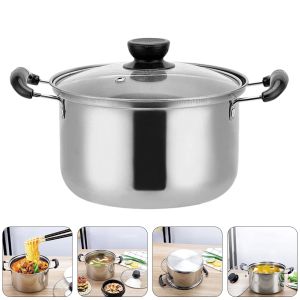 Products Pot Soup Cooking Stainless Steel Stock Pan Lid Pasta Kitchen Milk Cookware Stew Noodles Saucepan Noodle Hot Cooker Steamer