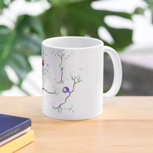 Muggar Neuronceller Neurology Poster Art Watercolor Coffee Mug Thermo Cups for Mixer