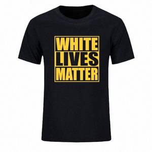 White Lives Matter Black Lives Matter 재미있는 티셔츠 멋진 디자인 그래픽 티셔츠 100% 코트 카미사 여름 남자 티셔츠 탑 K4MJ#