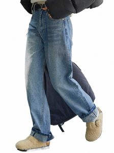 Зимние утолщенные прямые джинсовые джинсы с флисовой подкладкой, тонкие мягкие повседневные брюки для женщин a6nB #