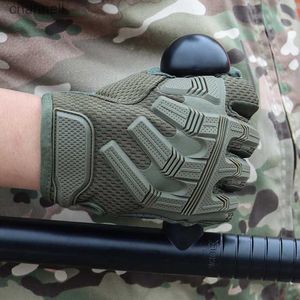 Rękawiczki taktyczne Sporty Pełny palcem ochronę na świeżym powietrzu, który nie poślizgnął się motocykl, ekran bojowy Skarowolę bojową YQ240328