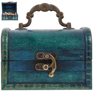 Envoltório de presente Caixa de madeira de armazenamento vintage casos para jóias brinco decorativo retro recipiente titular caixas