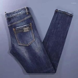 Männer Jeans High Street Fashion Männer Retro Blau Stretch Slim Fit Loch Ripped Vintage Designer Hip Hop Marke Hosen hombre