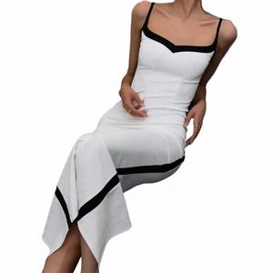 maxi Dr donne bianco scollo a V maniche slip fessura sexy Lg Dr Bodyc Slim Party Festival Y2K Outfit Mujer Party Dres C7Cy #