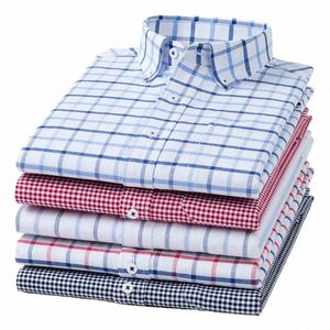 Nova Primavera Outono de Alta Qualidade Cott Camisas Masculinas Busin Casual Butt Lapel LG Manga Camisa Respirável Oxford Camisa de Trabalho L8fU #