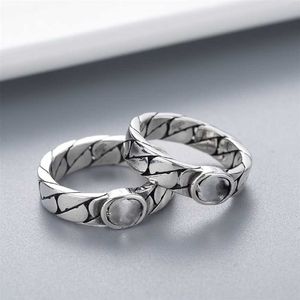 10% OFF Designer Jewelry Sterling Silver Double Chain Ring Teng Pattern Personalized Sculpture with Retro Trendy and Aesthetic Value Versatile Lover Gift