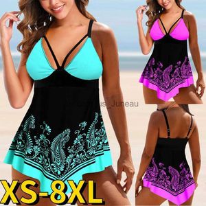 Costumi da bagno da donna a vita alta sciolto moda stampa Tankini Set sexy canotta costume da bagno costumi da bagno donna sexy costume da bagno spiaggia due pezzi Tankini T240328