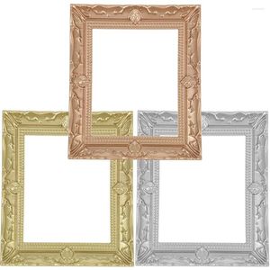 Frames 3 Pcs Miniature Po Frame House Models Small Holders Props Ornament Picture Ornaments Resin For Micro