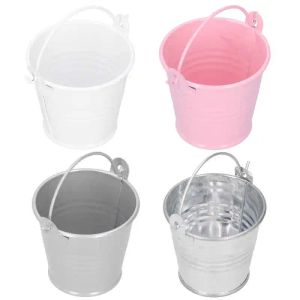 Planters 10Pcs Iron Flower Pot Mini Succulent Plant Pot Small Metal Bucket For Indoor Outdoor Decoration