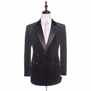 new Design Veet Jacket 2023 Double Breasted Groom Tuxedos Custom Made Suit Jacket 1 Piece Blazer M4qf#