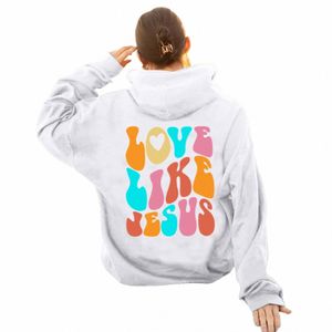 jesus Loves You Print Pullover Hoodies Women's Hoodie Autumn Winter Men Streetwear Sweatshirt Unisex Hooded Tops Hooded Clothes Q3Vp#