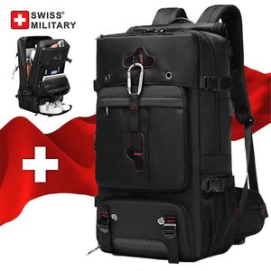 SWISS MILITARY Men Travel Large Capacity Waterproof Backpack Sports Fiess Backpack 17'' Laptop Pack Shoe Bag Mochila