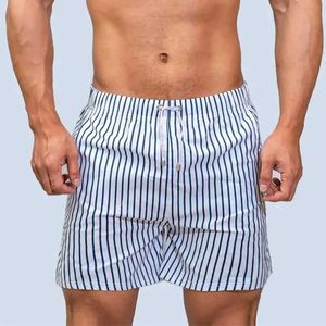 Men's Shorts Striped swimming shorts mens swimming pants cotton spandex summer beach shorts Demiit swimsuit and swimsuit J240328