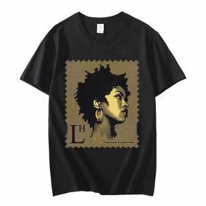 Rapper Lauryn Hill Álbum de Música T-Shirt Gráfico das Mulheres Dos Homens Do Vintage Casual Manga Curta Camiseta Fi Hip Hop Rock Streetwear Z6d0 #