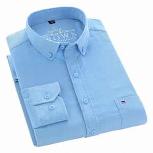 Plus Größe 7XL Herren Freizeithemden Corduroy Cott Solid Work Shirt Herren Lg Sleeve Vintage Soft Frühling Herbst mit Fronttasche U9KD #