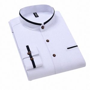 Camicie da uomo con maniche Lg Fi Abbigliamento da uomo Slim Fit Camicie da uomo formali Dr Camisas Camicie da uomo O3gP #