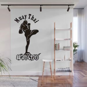 Adesivi Thai Karate Adesivo Boxe Muay Taekwondo Kick Play Poster Decalcomanie da muro Decor Vinile Striker ph326