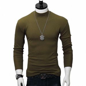 harajuku Oversized Casual Men's Turtleneck T-Shirt with Lg Sleeves Autumn and Winter Slim Fit Underwshirt Couples T-shirt Tops t2Jh#