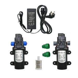 Kit pompa acqua ad alta pressione DC 12 volt Pompa acqua a micro membrana 60w 80w 100w con booster autoadescante a pressione Adattatore 12 volt