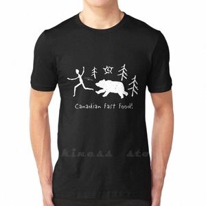 Camiseta canadense Fast Food Design personalizado Impressão canadense Fast Food Canadense Canadá Arte Fast Food Urso Urso h65k #