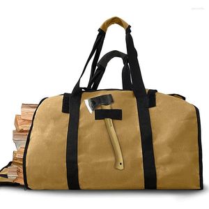 Storage Bags Factory Firewood Bag Portable Dual-purpose Handbag Camping Equipment Canvas Logging Packing