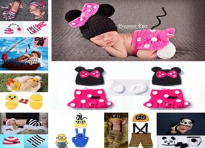 Häkeln Sie Säugling Neugeborene Baby Pografie Requisiten gestrickte Baby Jungen Mädchen Cartoon Kostüm Bebe Foto Requisiten9617361