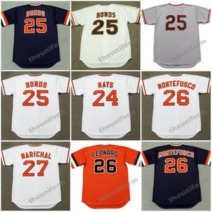 Men's 1969's-2002's San Francisco TITO FUENTES WILLIE MAYS BARRY BONDS DAVE KINGMAN JEFFREY LEONARD JOHN MONTEFUSCO JUAN MARICHAL Throwback Baseball Jersey S-5XL