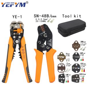 Tillbehör YEFYM SN48B CRIMPING TUNS TOOLS SET 7 KEAW för 2,8 4,8 6,3 Terminaler Doubledeck Kit Bag Electrical Mini Repair Clamp