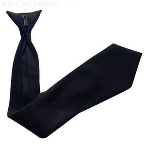 Neck Ties 50x8cm mens uniform solid color imitation silk clip style pre tied neck strap used for police safety weddingsL2403