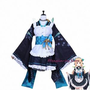 Anime Virtual Idol Pomu Rain Cosplay Kostüm NIJISANJI EN Lazulight Mitglied Perücke Maid Kleidung Lolita Frau Kawaii Party Anzug 43Mq#