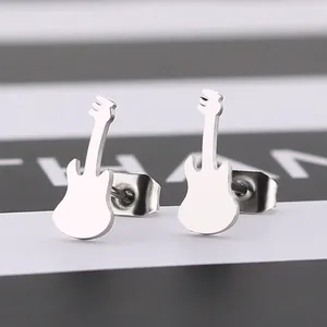 Studörhängen Punk Accessories Violin for Women Statement Earring Fashion rostfritt stål Män julklapp