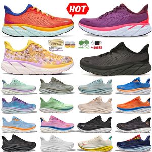 2024 Hot Pink Cloud Running Shoes Clifton 9 Bondi 8 One Free People Movement Tan Beige Orange Kawana Svart och vitt kol x x2 Tennisskor Herrens kvinnors sneakers Dhgate