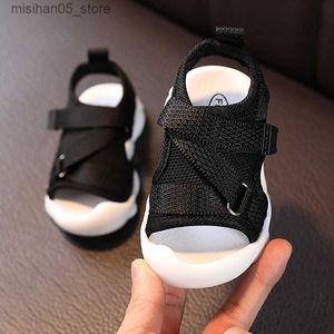 Sandals Baby Sandals for Girls Summer Toddler Boys Casual Shoes Solid Color Mesh Breathable Childrens Sports Shoes Baby Sports Sandals 0-4Y Q240328