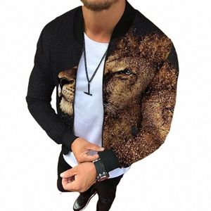fi Designer New Jacket Lg Sleeve Men's Jacket Zipper With Animal Letter Print Clothing S-3XL 114X#